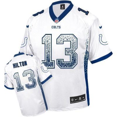 Nike Colts #13 T.Y. Hilton White Stitched NFL Elite Drift Fashion Jersey