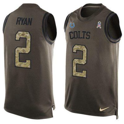 Nike Colts #2 Matt Ryan Green Stitched NFL Limited Salute To Service Tank Top Jersey