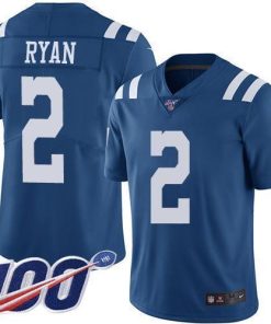 Nike Colts #2 Matt Ryan Royal Blue Stitched NFL Limited Rush 100th Season Jersey
