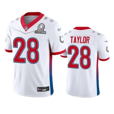 Nike Colts #28 Jonathan Taylor NFL 2022 AFC Pro Bowl Game Jersey White