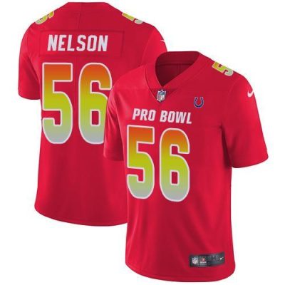 Nike Colts #56 Quenton Nelson Red Stitched NFL Limited AFC 2019 Pro Bowl Jersey