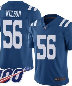 Nike Colts #56 Quenton Nelson Royal Blue Stitched NFL Limited Rush 100th Season Jersey