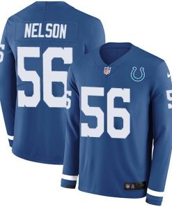Nike Colts #56 Quenton Nelson Royal Blue Team Color Stitched NFL Limited Therma Long Sleeve Jersey