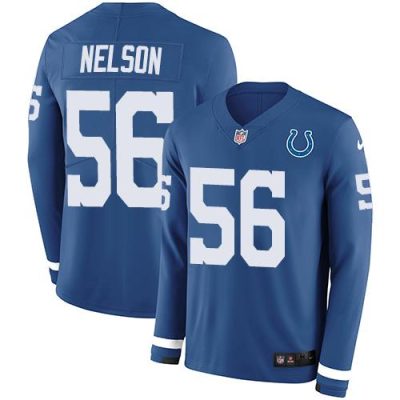 Nike Colts #56 Quenton Nelson Royal Blue Team Color Stitched NFL Limited Therma Long Sleeve Jersey