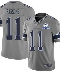 Nike Cowboys #11 Micah Parsons Gray Stitched With Established In 1960 Patch NFL Limited Inverted Legend Jersey