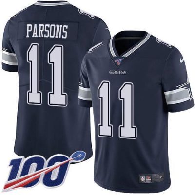 Nike Cowboys #11 Micah Parsons Navy Blue Team Color Stitched NFL 100th Season Vapor Untouchable Limited Jersey