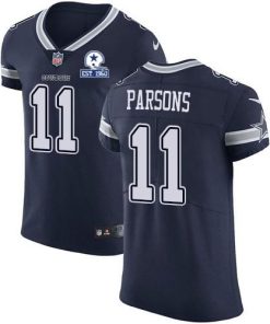 Nike Cowboys #11 Micah Parsons Navy Blue Team Color Stitched With Established In 1960 Patch NFL Vapor Untouchable Elite Jersey