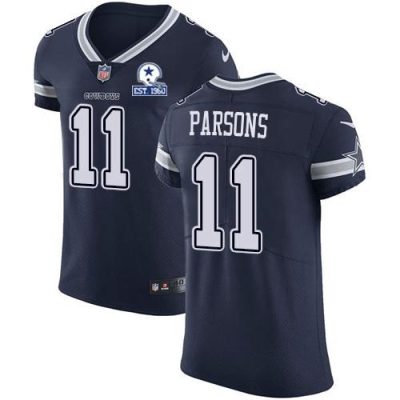 Nike Cowboys #11 Micah Parsons Navy Blue Team Color Stitched With Established In 1960 Patch NFL Vapor Untouchable Elite Jersey