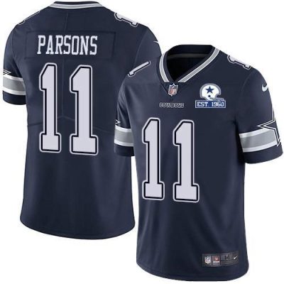 Nike Cowboys #11 Micah Parsons Navy Blue Team Color Stitched With Established In 1960 Patch NFL Vapor Untouchable Limited Jersey