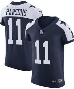 Nike Cowboys #11 Micah Parsons Navy Blue Thanksgiving Stitched NFL Vapor Untouchable Throwback Elite Jersey