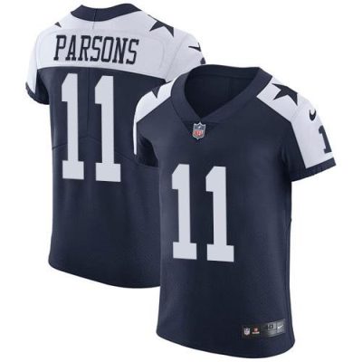 Nike Cowboys #11 Micah Parsons Navy Blue Thanksgiving Stitched NFL Vapor Untouchable Throwback Elite Jersey