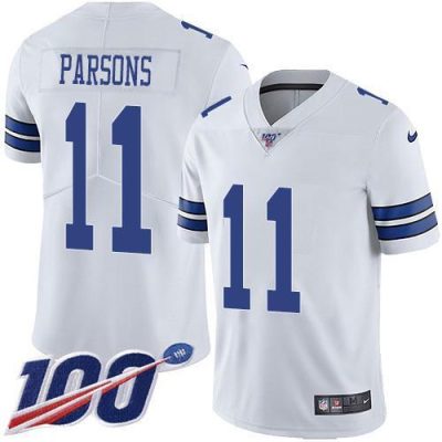 Nike Cowboys #11 Micah Parsons White Stitched NFL 100th Season Vapor Untouchable Limited Jersey