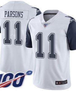 Nike Cowboys #11 Micah Parsons White Stitched NFL Limited Rush 100th Season Jersey