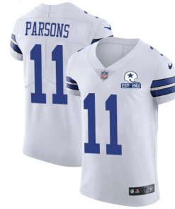 Nike Cowboys #11 Micah Parsons White Stitched With Established In 1960 Patch NFL New Elite Jersey