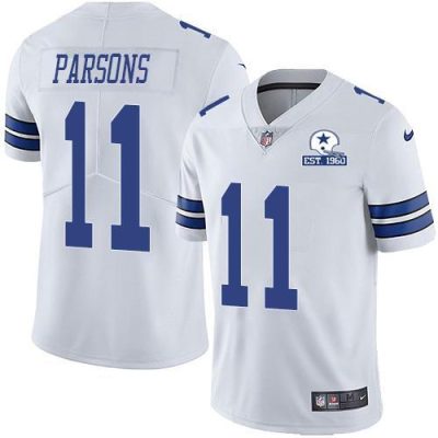 Nike Cowboys #11 Micah Parsons White Stitched With Established In 1960 Patch NFL Vapor Untouchable Limited Jersey