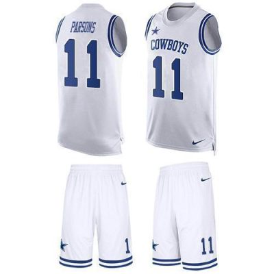 Nike Cowboys #11 Micah Parsons White Team Color Stitched NFL Limited Tank Top Suit Jersey