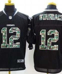 Nike Cowboys #12 Roger Staubach Black Stitched NFL Elite Camo Fashion Jersey
