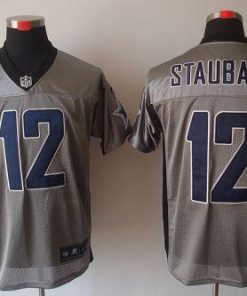 Nike Cowboys #12 Roger Staubach Grey Shadow Stitched NFL Elite Jersey