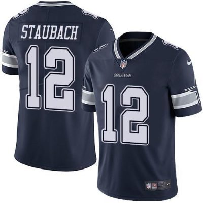 Nike Cowboys #12 Roger Staubach Navy Blue Team Color Stitched NFL Vapor Untouchable Limited Jersey
