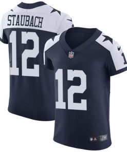 Nike Cowboys #12 Roger Staubach Navy Blue Thanksgiving Stitched NFL Vapor Untouchable Throwback Elite Jersey