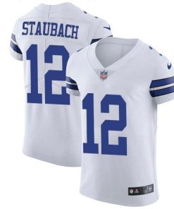 Nike Cowboys #12 Roger Staubach White Stitched NFL Vapor Untouchable Elite Jersey