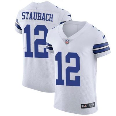 Nike Cowboys #12 Roger Staubach White Stitched NFL Vapor Untouchable Elite Jersey
