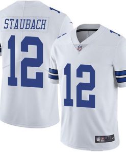 Nike Cowboys #12 Roger Staubach White Stitched NFL Vapor Untouchable Limited Jersey
