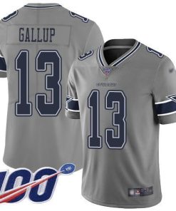 Nike Cowboys #13 Michael Gallup Gray Stitched NFL Limited Inverted Legend 100th Season Jersey
