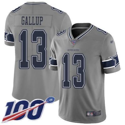 Nike Cowboys #13 Michael Gallup Gray Stitched NFL Limited Inverted Legend 100th Season Jersey
