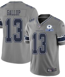 Nike Cowboys #13 Michael Gallup Gray Stitched With Established In 1960 Patch NFL Limited Inverted Legend Jersey