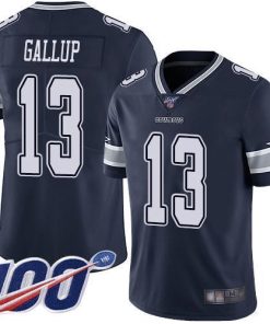 Nike Cowboys #13 Michael Gallup Navy Blue Team Color Stitched NFL 100th Season Vapor Limited Jersey