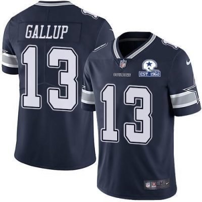Nike Cowboys #13 Michael Gallup Navy Blue Team Color Stitched With Established In 1960 Patch NFL Vapor Untouchable Limited Jersey