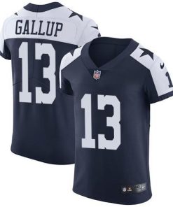 Nike Cowboys #13 Michael Gallup Navy Blue Thanksgiving Stitched NFL Vapor Untouchable Throwback Elite Jersey