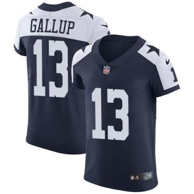 Nike Cowboys #13 Michael Gallup Navy Blue Thanksgiving Stitched NFL Vapor Untouchable Throwback Elite Jersey