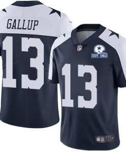 Nike Cowboys #13 Michael Gallup Navy Blue Thanksgiving Stitched With Established In 1960 Patch NFL Vapor Untouchable Limited Throwback Jersey