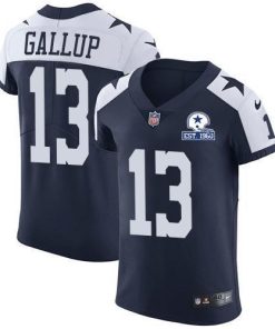 Nike Cowboys #13 Michael Gallup Navy Blue Thanksgiving Stitched With Established In 1960 Patch NFL Vapor Untouchable Throwback Elite Jersey