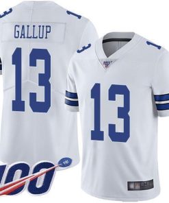 Nike Cowboys #13 Michael Gallup White Stitched NFL 100th Season Vapor Limited Jersey