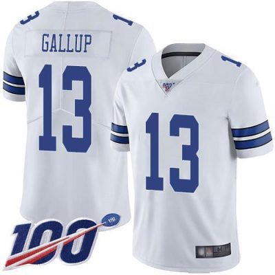 Nike Cowboys #13 Michael Gallup White Stitched NFL 100th Season Vapor Limited Jersey