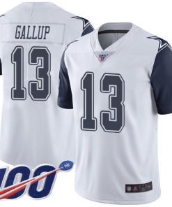 Nike Cowboys #13 Michael Gallup White Stitched NFL Limited Rush 100th Season Jersey