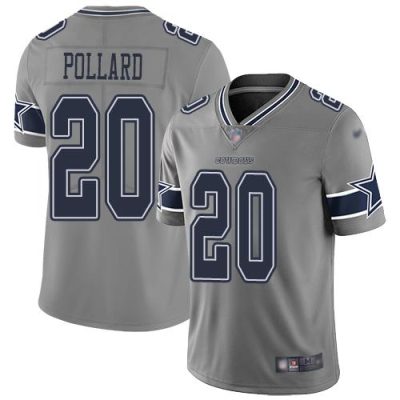 Nike Cowboys #20 Tony Pollard Gray Stitched NFL Limited Inverted Legend Jersey
