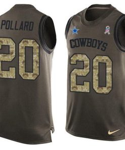 Nike Cowboys #20 Tony Pollard Green Stitched NFL Limited Salute To Service Tank Top Jersey
