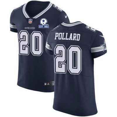 Nike Cowboys #20 Tony Pollard Navy Blue Team Color Stitched With Established In 1960 Patch NFL Vapor Untouchable Elite Jersey