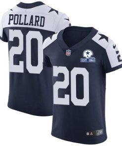 Nike Cowboys #20 Tony Pollard Navy Blue Thanksgiving Stitched With Established In 1960 Patch NFL Vapor Untouchable Throwback Elite Jersey