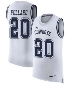 Nike Cowboys #20 Tony Pollard White Stitched NFL Limited Rush Tank Top Jersey