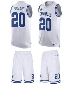 Nike Cowboys #20 Tony Pollard White Stitched NFL Limited Tank Top Suit Jersey