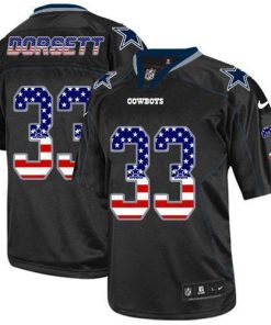 Nike Cowboys #33 Tony Dorsett Black Stitched NFL Elite USA Flag Fashion Jersey