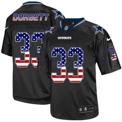 Nike Cowboys #33 Tony Dorsett Black Stitched NFL Elite USA Flag Fashion Jersey