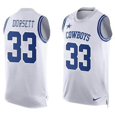 Nike Cowboys #33 Tony Dorsett White Stitched NFL Limited Tank Top Jersey