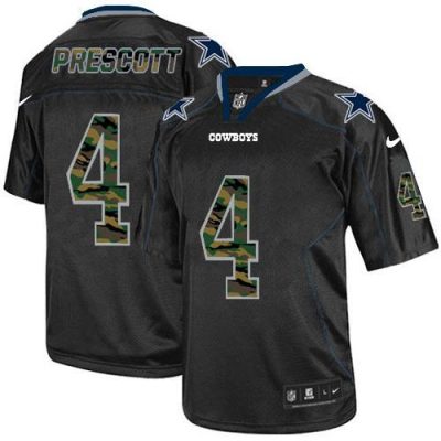 Nike Cowboys #4 Dak Prescott Black Stitched NFL Elite Camo Fashion Jersey