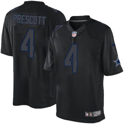 Nike Cowboys #4 Dak Prescott Black Stitched NFL Impact Limited Jersey